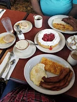 Bacon and Eggs with a Side Strawberry Waffle